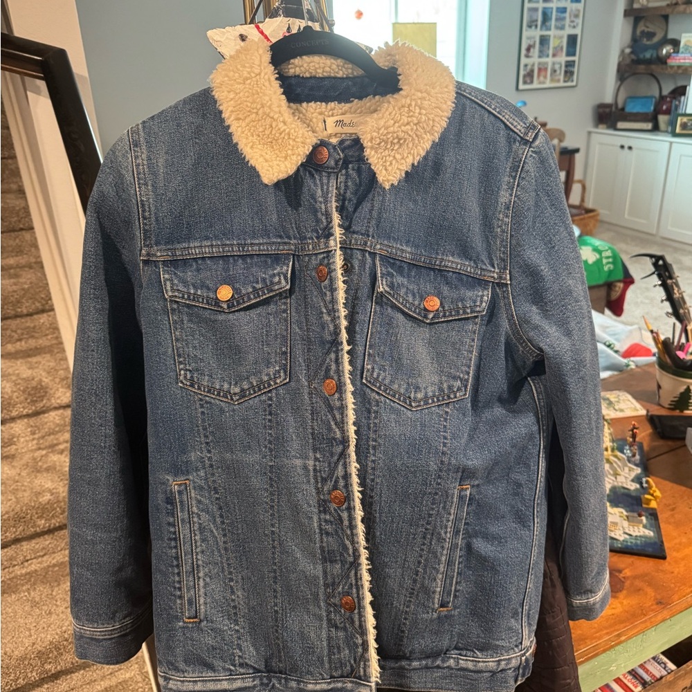 Denim Sherpa-Lined Jacket